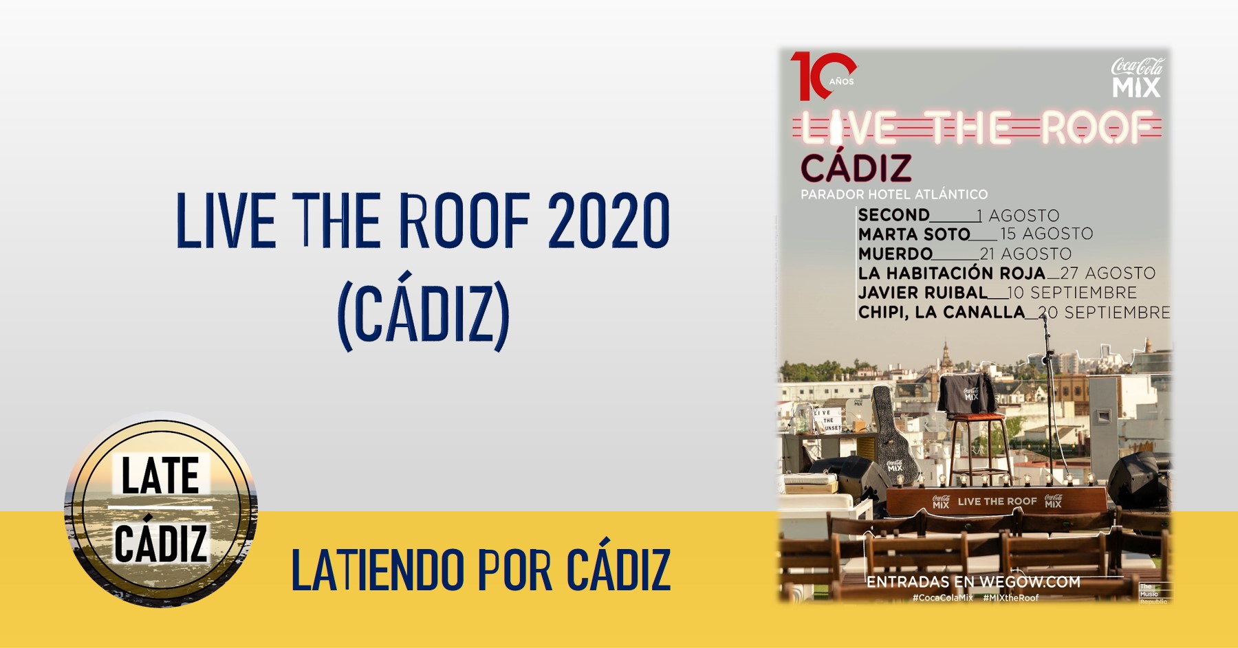 Live the Roof 2020 vuelve a Cádiz este verano